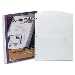 Cardinal Brands Inc. Ring Binder Double Pocket Dividers, Letter Size, White, 5/Pack (CRD60155)