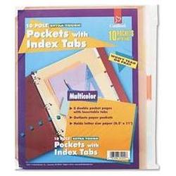 Cardinal Brands Inc. Ring Binder Insertable Tab Poly Double Pocket Dividers, Letter Size, 5-Color Pack (CRD84009)