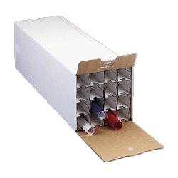 Perma Pro/Acco Brands Inc. Roll Storage, 16-Tube Cap, 12-3/4 x12-3/8 x37-1/4 , White (PPC03633)