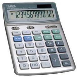 Royal XE 100 Tiltable Display Calculator - 12 Character(s) - Solar, Battery Powered