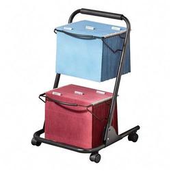 RubberMaid Rubbermaid File n Roll Two-Tier Cart - 4 - Plastic - 16 x 15 x 26 - Black