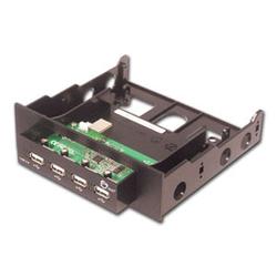 SIIG INC SIIG 4 Port USB 2.0 Bay Hub - 4 x 4-pin USB 2.0 - USB Front - Drive Bay