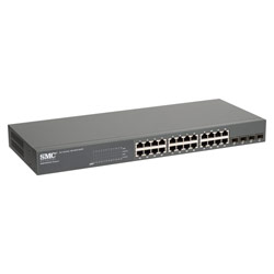 SMC NETWORK SMC EZSwitch SMCGS24C-SMART Web Managed Ethernet Switch - 24 x 10/100/1000Base-T LAN, 4 x 1000Base-T LAN