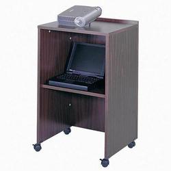 Safco 8917MH Lectern Media Cart - Mahogany