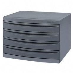 Safco B-Size Planfile Cabinet - 14.63 Height x 22.25 Width x 17.75 Depth - Steel, Plastic - 4 Drawer(s) - Charcoal