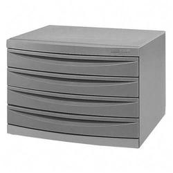 Safco B-Size Planfile Cabinet - 14.63 Height x 22.25 Width x 17.75 Depth - Steel, Plastic - 4 Drawer(s) - Light Gray