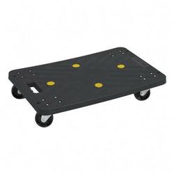 Safco Stow-Away Dolly - 220 lb Capacity - 4 x 3 Caster - Polyethylene - 16 x 24 x 4 - Black