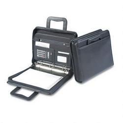 Samsill Corporation Zipper Binder,Letter,Retractable Handles,2 Exterior Pckts,BK SAM15670