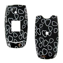 Wireless Emporium, Inc. Samsung A640 Black & White Hearts Snap-On Protector Case