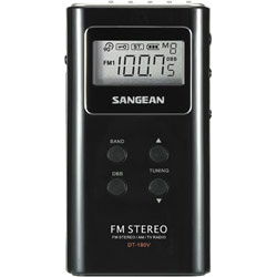 Sangean America Sangean DT-180V AM/FM Stereo/TV Pocket Radio - 5 x AM, 10 x FM (DT-180V BLACK)