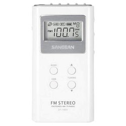 Sangean America Sangean DT-180V AM/FM Stereo/TV Pocket Radio - 5 x AM, 10 x FM (DT-180V WHITE)