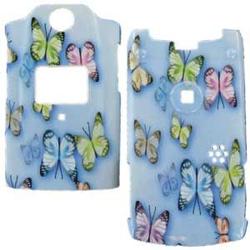 Wireless Emporium, Inc. Sanyo 6600/Katana Light Blue w/ Butterflies Snap-On Protector Case Fac