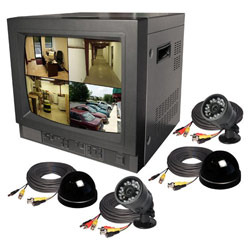 Security Labs SLM426C 14 Color Quad Observation System - Monitor, 4 x Camera - 14 CRT