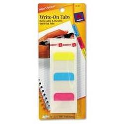 Avery-Dennison Self-Adhesive Write-On Index Tabs, 1-1/4 Length, Assorted Colors, 48/Pack (AVE16141)
