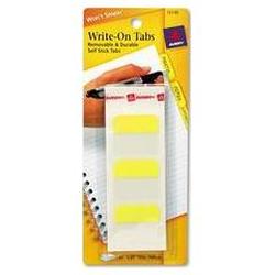 Avery-Dennison Self-Adhesive Write-On Index Tabs, 1-1/4 Length, Yellow, 48/Pack (AVE16140)