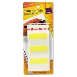 Avery-Dennison Self-Adhesive Write-On Index Tabs, 1-3/4 Length, Yellow, 48/Pack (AVE16142)