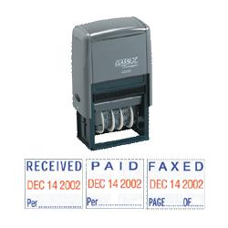 Shachihata Inc. U.S.A. Self-Inking Message Dater, Paid/Faxed/Received, Blue/Red Ink (SHA40330)