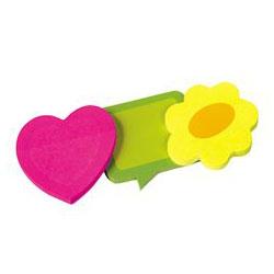 Redi-Tag/B. Thomas Enterprises Self-Stick Die-Cut Shaped Notepads, 3-Pk, 1 ea: Heart/Flower/Dialog Box (RTG41200)