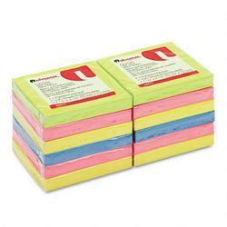Universal Office Products Self-Stick Fan-Folded Neon Note Pads, 3x3, 12 100-Sheet Pads/Pack (UNV35617)