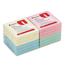 Universal Office Products Self-Stick Fan-Folded Pastel Note Pads, 3x3, 12 100-Sheet Pads/Pack (UNV35619)