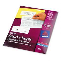 Avery-Dennison Send And Reply Mailing Labels,1-5/8 x4 and 1 x3 ,12/Pack, WE (AVE05735)