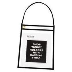 C-Line Products, Inc. Shop Ticket Holders with Clear Front/Back, Black Stitching/Strap, 15/Box (CLI41922)