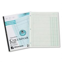 Wilson Jones/Acco Brands Inc. Side-Punched Columnar Pad, 11 x 8-1/2, Two 8-Unit Columns, Both Sides Alike (WLJG7202A)