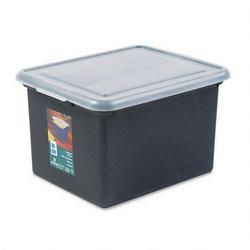 RubberMaid SimpliFILE® Letter/Legal FileTote, Black Granite, Clear Lid (RUB85824)