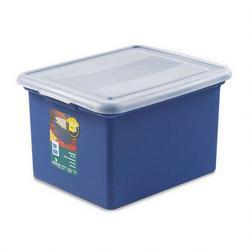 RubberMaid SimpliFILE® Letter/Legal FileTote, Cobalt Blue, Clear Lid (RUB85827)