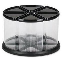 Deflecto Corporation Six-Canister Carousel Organizer, 6 Clear Canisters, Black Lids (DEF39000104)