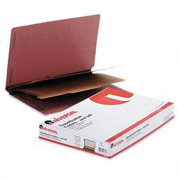Universal Office Products Six-Section Pressboard End Tab Classification Folders, Red, Legal, 10/Box (UNV10316)