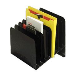 Mmf Industries Slanted Vertical Organizer, 6 Compartments, Black (MMF264S6BLA)