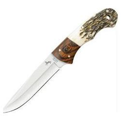 United Small Hunter, Stag/wood Handle, Plain, Leather Sheath