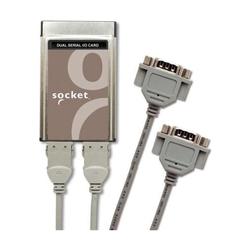 Socket Communications Dual Serial I/O PC Card Serial Adapter - 2 x 9-pin DB-9 Male RS-232 Serial - PC Card Type II/III