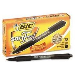 Bic Corporation Soft Feel® Retractable Ballpoint Pen, Fine Point, Nonrefillable, Black Ink (BICSCSF11BK)