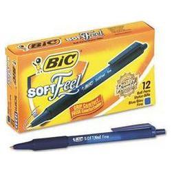 Bic Corporation Soft Feel® Retractable Ballpoint Pen, Fine Point, Nonrefillable, Blue Ink (BICSCSF11BE)