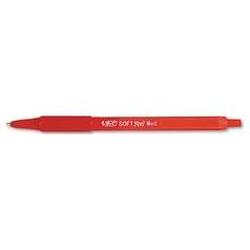 Bic Corporation Soft Feel® Retractable Ballpoint Pen, Medium, Nonrefillable, Red Ink (BICSCSM11RD)