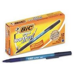 Bic Corporation Soft Feel® Stick Ball Pen, Medium Point, Blue Barrel, Blue Ink (BICSGSM11BE)