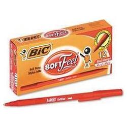 Bic Corporation Soft Feel® Stick Ball Pen, Medium Point, Red Barrel, Red Ink (BICSGSM11RD)