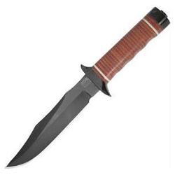 Sog Bowie Ii, Black Tiain Blade, Leather Handle, Leather