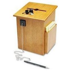 Buddy Products Solid Wood Suggestion Box with Locking Top, 7-1/2w x 7-1/4d x 10h, Medium Oak (BDY562211)