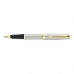 Parker Pen Company/Sanford Ink Company Sonnet Collection Roller Ball Pen, Fine Point, Stainless Steel/Gold (PAR49800)