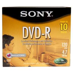 Sony 16x DVD-R Media - 4.7GB - 10 Pack