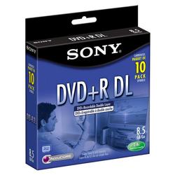 Sony 2.4x DVD+R Double Layer Media - 8.5GB - 10 Pack