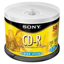 Sony 48x CD-R Media - 700MB - 50 Pack (50CDQ80LS3/T)