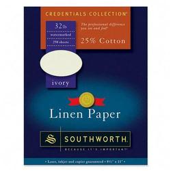 Southworth Company Southworth Fine Linen Paper - Letter - 8.5 x 11 - 32lb - Linen - 250 x Sheet - Ivory