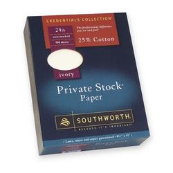 Southworth Company Southworth Private Stock Paper - Letter - 8.5 x 11 - 24lb - Laid - 500 x Sheet - Ivory