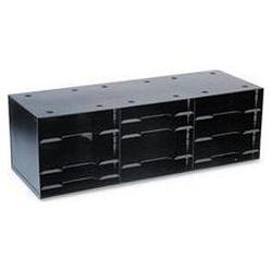 Buddy Products Stackable 12-Section Recycled Steel Sorting Rack, 9 Adjustable Shelves, Black (BDY11124)
