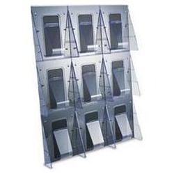 Deflecto Corporation Stand-Tall® 1-Piece Literature Rack for Magazines, 9 Unbreakable Pockets, Clear (DEF56801)