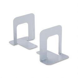 Universal Office Products Standard Deluxe Metal Bookends, Nonskid Padded Base, Gray Enamel (UNV54057)